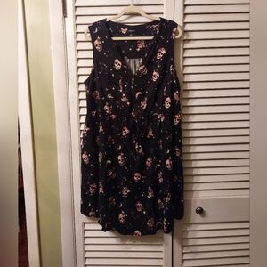 Women's Black and Pink Patterned Skirt